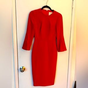 LK Bennett fitted red dress for formal events